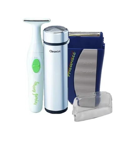Cleancut Combo de afeitadora y recortadora eléctrica personal, afeitadora de papel de aluminio ES412, recortadora corporal PS335 para hombres y