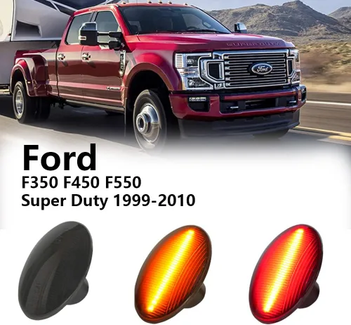 Miniatura 6 de Luces LED de posición laterales compatibles con Ford F350 F450 F550 Super Duty 1999-2010, para parachoques, guardabarros y cama doble, lentes