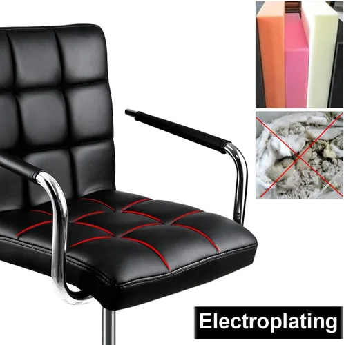 Miniatura 8 de Yaheetech - Silla de escritorio - Silla de oficina con brazos/ruedas para estudiantes, giratoria, de piel sintética, para computadora en casa