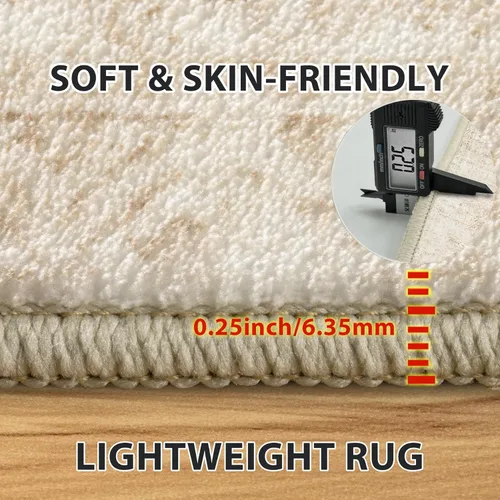 Miniatura 6 de 5x7 Area Rugs for Living Room Rug Washable: Abstract Rug for Dining Room Bedroom Carpet Non Slip 5 by 7 Indoor Modern Nursery Home Office Beige