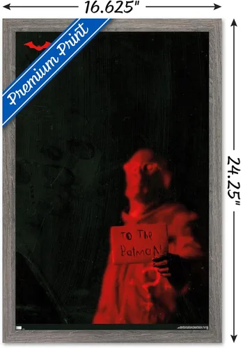 Miniatura 3 de DC Comics Movie The Batman - Póster de pared de una hoja, 22.4 pulgadas de largo x 14.7 pulgadas de ancho, versión enmarcada de madera de granero