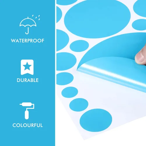 Miniatura 3 de Zonon 264 piezas de calcomanías de lunares para decoración de aulas, pegatinas de pared circulares para niños, vinilo, se despegan y se pegan