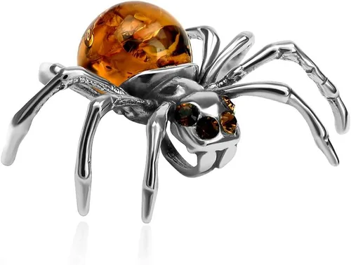 Miniatura 2 de Colgante de araña de plata de ley ámbar, Cristal, Ámbar