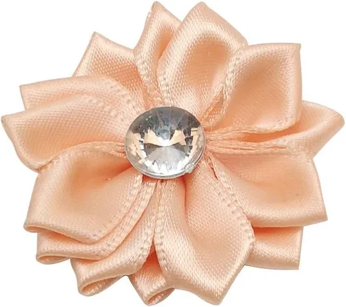 Miniatura 5 de Chenkou Craft 40 piezas de flores de cinta de raso con perlas de boda DIY apliques (Multi)