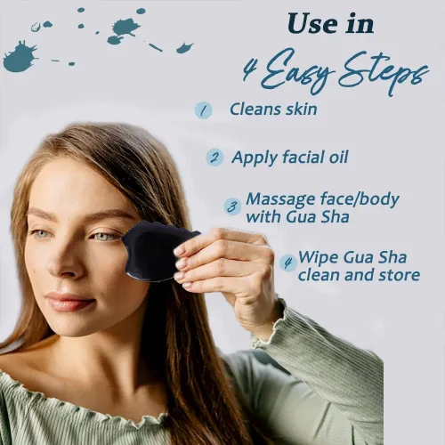 Miniatura 5 de Gua Sha Herramientas de masaje facial, herramientas de raspado Gua Sha para cara, herramienta de masaje tradicional de piedra Bian, herramienta