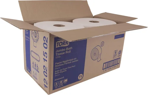 Miniatura 8 de Tork T1 - Rollo de papel higiénico Jumbo, color blanco, avanzado, 2 capas, 6 x 1600 pies, 12021502, paquete de 1 (contiene 6)