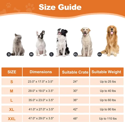 Miniatura 6 de POCBLUE Cama lavable de lujo para perros pequeños, tapete para jaula de perro de 23 pulgadas, almohadilla cómoda y esponjosa para perrera, Gris