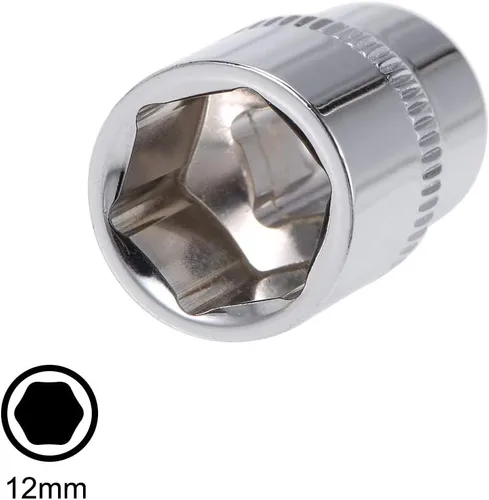 Miniatura 4 de uxcell Juego de 2 llaves de vaso de 1/4 pulgadas por 0.472 in de profundidad y poco profundas, Cr-V, 6 puntos, métrico