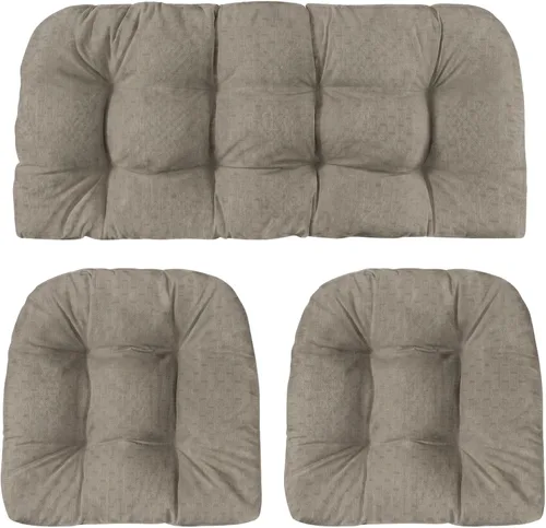 Miniatura 36 de RSH DECOR: Sunbrella - Juego de 3 cojines de mimbre copetudos 41 x 19 pulgadas y 19 x 19 pulgadas Fabricado con tela de rendimiento Sunbrella