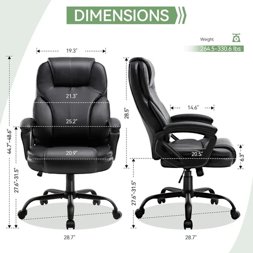 Miniatura 2 de Silla de oficina ergonómica con respaldo alto, cómoda silla de escritorio, silla de oficina ejecutiva ajustable para oficina en casa, silla de Negro