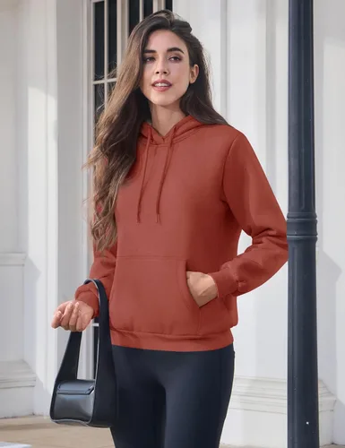 Miniatura 81 de MAGCOMSEN Sudaderas con capucha para mujer, con forro de sherpa, de vellón, para invierno, cálido, pesado, de algodón, con bolsillo