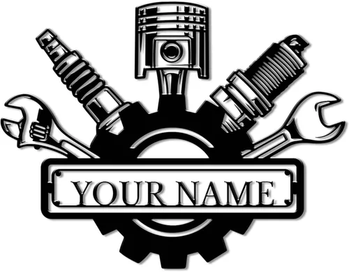 Miniatura 13 de Letrero de metal personalizado para garaje, arte de pared de taller personalizado, decoración mecánica para hombres, día del padre para los amantes