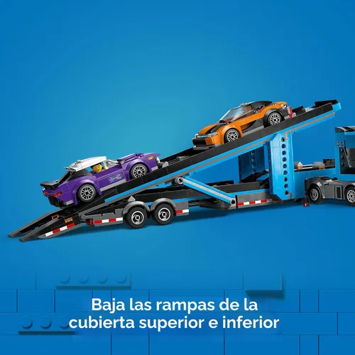 Miniatura 4 de LEGO City Camión Transportador de Autos con Autos Deportivos Juego de Construcción - Juguete de Camión Semi con Transportador y Remolque para Niños