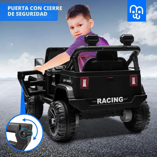 Miniatura 6 de MINIATURE MOTORS Camioneta eléctrica de 12 V para niños con control remoto, motores gemelos de 35 W, velocidad máxima de 3.5 MPH, reproductor
