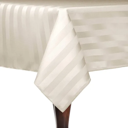 Miniatura 47 de Ultimate Textile Mantel rectangular de rayas satinadas, 59.8 x 90.2 in, color marrón oscuro