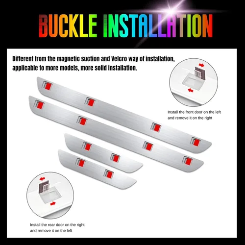 Miniatura 6 de Luces de umbral para coche, luz de pedal de coche con logotipo y texto personalizable, luces de bienvenida personalizadas para puerta de coche