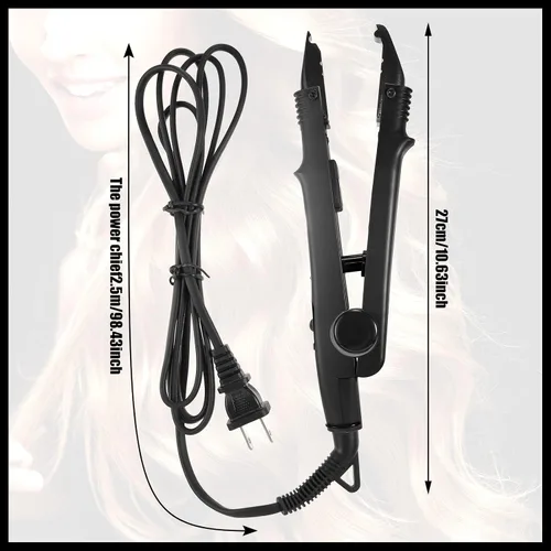 Miniatura 2 de Zhehao Herramienta de extensiones de cabello de fusión, extensiones de cabello profesionales con punta K, herramientas de enchufe de hierro térmico