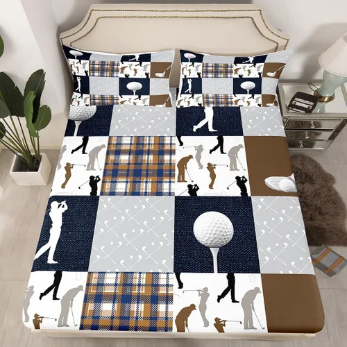Miniatura 14 de Juego de ropa de cama de silueta de caballo vaquero, tamaño individual, sábana bajera ajustable de microfibra suave de microfibra suave con diseño