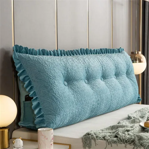 Miniatura 4 de Almohada grande de cuña de lectura, cojín para cabecero de cama, cojín para cama individual, matrimonial, Queen, King, litera, azul, 59 pulgadas