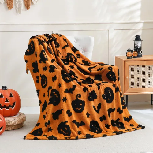 Miniatura 12 de SOCHOW - Manta de forro polar sherpa con jacquard navideño de jengibre, manta de felpa reversible, cálida y difusa, muy suave, para la cama, el sofá