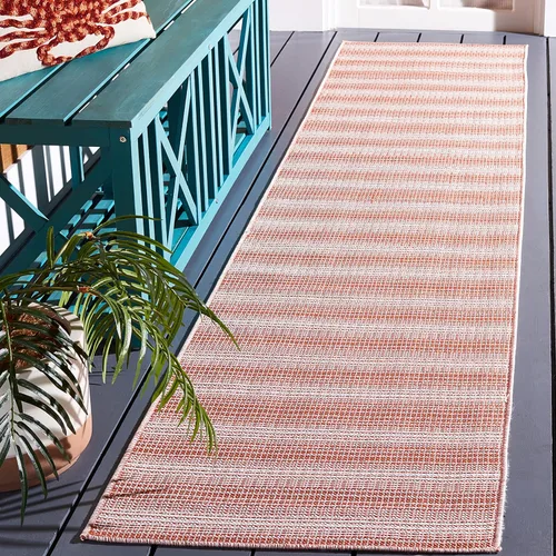 Miniatura 54 de SAFAVIEH Hampton Collection - Alfombra lavable para exteriores de 2 x 9 pies, color marfil y gris, no desprende pelusa y fácil de limpiar, ideal