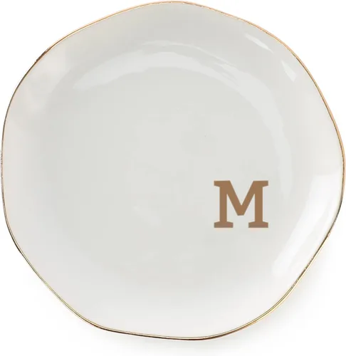 Miniatura 15 de Bandeja de joyería con iniciales para anillos con monograma en S, regalos de compromiso de boda para mujeres, amigas, hermana, cerámica blanca