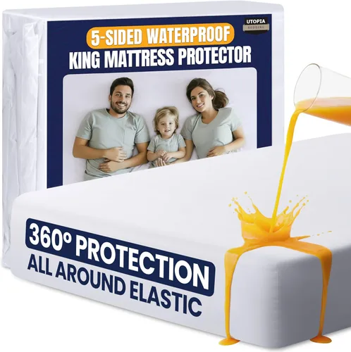 Miniatura 9 de Utopia Bedding – Protector de colchón impermeable de 5 lados tamaño individual, funda de colchón transpirable premium, estilo ajustado con bolsillos