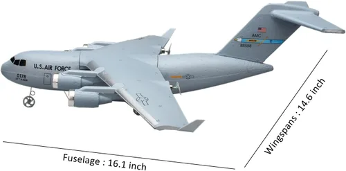 Miniatura 2 de Avión RC, avión de control remoto listo para volar, avión RC de 2 canales C17, avión de control remoto para niños, adultos, principiantes