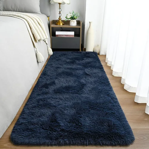 Miniatura 20 de Goideal Alfombra mullida para dormitorio, sala de estar, alfombra de noche beige de 2 x 6 pies, pelo largo de pelo sintético, alfombra moderna