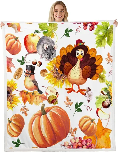 Miniatura 10 de Feelyou Manta Sherpa de Halloween de 40 x 50 pulgadas, manta gigante de forro polar con estampado de manos sangrientas para niños, manta de felpa