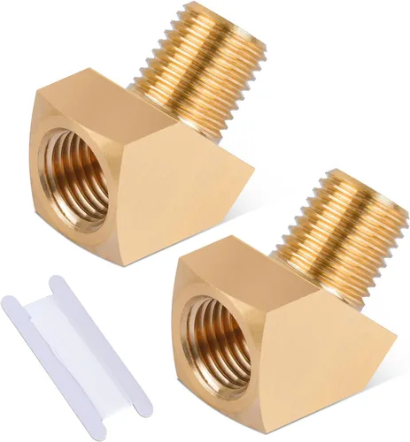 Miniatura 16 de 2 unids 1/8 "accesorios de latón de 90 grados Barstock Street Elbow 1/8 "NPT macho tubo a 1/8 "NPT hembra codo de tubo forjado accesorios de tubería