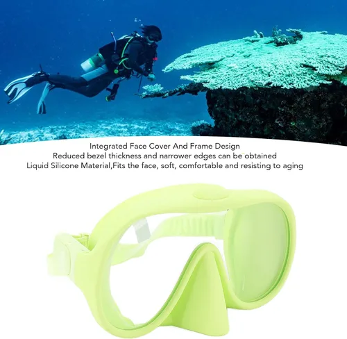 Miniatura 6 de Luocute Gafas de esnórquel de buceo con película antivaho de vidrio templado, máscara de natación juvenil anti rotura protegida, máscara de natación