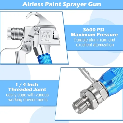 Miniatura 2 de Tondiamo 8 pistolas pulverizadoras de pintura sin aire con protector de boquilla, 2 puntas de pistola y 4 filtros de pulverización de pintura sin