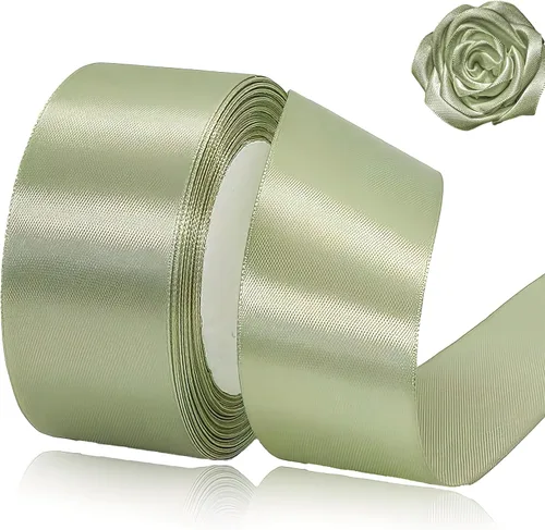 Miniatura 58 de Cinta beige de 1-1/2 pulgadas x 25 yardas, cinta de satén marfil de tela de color sólido para manualidades, coronas, fiesta de boda, Navidad, lazos