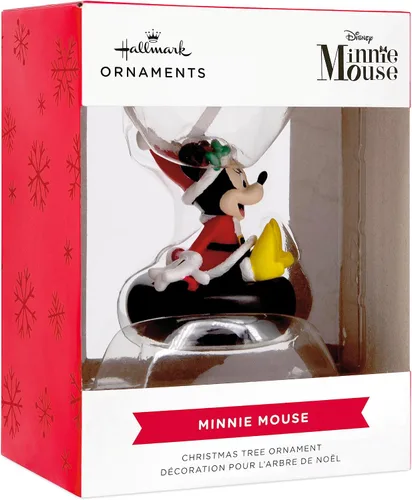 Miniatura 3 de Hallmark - Adorno navideño colgante de Minnie Mouse de Disney en tubo de nieve