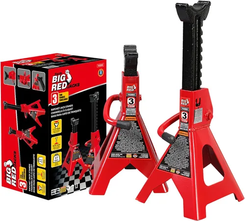 Miniatura 9 de Big RED Soportes para gatos de 12 toneladas con bloqueo de altura ajustable a 28.15 pulgadas, apto para automóviles, SUV y la mayoría