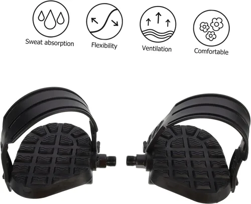 Miniatura 9 de Kisangel 1 par de pedales giratorios planos de bicicleta reclinados Pedal de plataforma de bicicleta Pedales eléctricos Pedal de bicicleta con clip