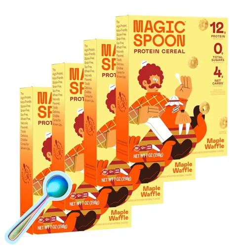 Miniatura 16 de Cereal Magic Spoon - Paquete de 4 piezas de sabores surtidos - Cereal para el desayuno keto, sin gluten y sin granos, bajo en carbohidratos, alto