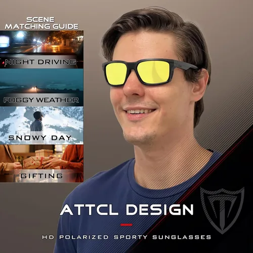 Miniatura 3 de ATTCL Gafas de sol deportivas polarizadas para hombre con protección UV400 para conducir, pescar y actividades al aire libre Gafas de conducción