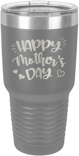 Miniatura 10 de Taza de viaje con texto en inglés "HAPPY MOTHERS DAY 30 oz Drink Tumbler with Straw " grabado con láser con divertidas citas " Compare con Yeti