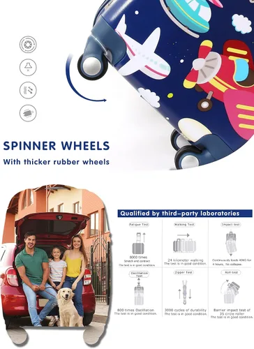 Miniatura 5 de Maleta de mano para niños con 4 ruedas, funda rígida para que los niños pequeños viajen, B-PLA, Katong