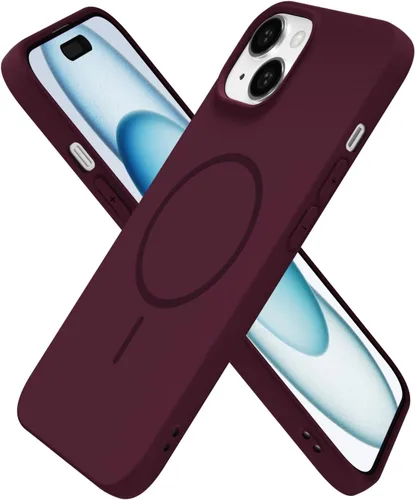 Miniatura 41 de oakxco Funda de silicona Mag Safe para iPhone 17 Pro Max, funda magnética delgada y fina compatible con carga inalámbrica MagSafe, bonita funda Negro