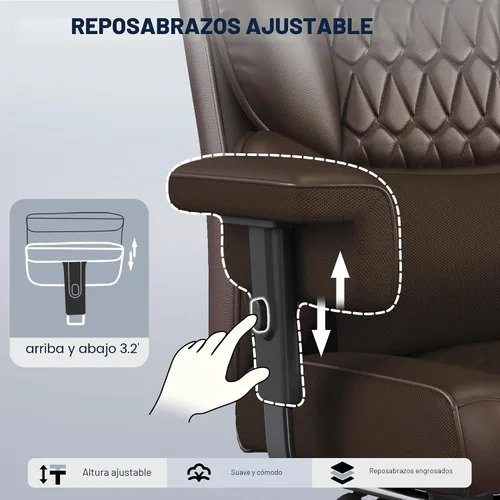 Miniatura 5 de Misolant Silla de oficina grande y alta con reposapiés, silla de escritorio ejecutiva de respaldo alto con reposabrazos de elevación ajustable