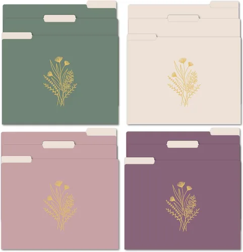 Miniatura 11 de bloom daily planners Carpetas decorativas para archivos, juego de seis organizadores de tamaño carta (8.5 x 11 pulgadas), pestañas de corte de 1/3