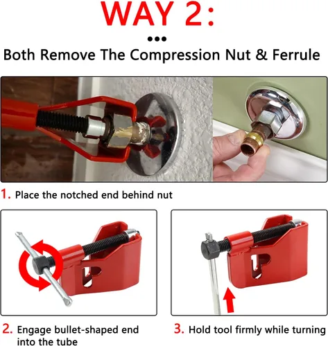 Miniatura 4 de Herramienta de extracción de manga de compresión para extractor de virola para manga de compresión de cobre de 1/2”, tubo de cobre de 1/2 pulgada