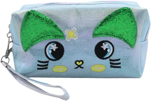 Miniatura 11 de Bolsa de cosméticos holográfica, organizador de artículos de tocador de viaje, bolsa de almacenamiento de sirena, bolsas de maquillaje pequeñas