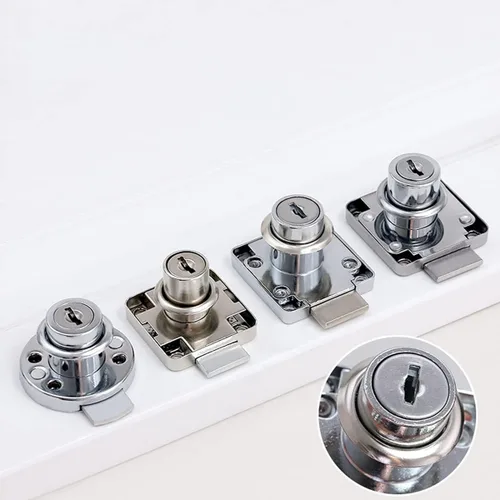 Miniatura 5 de Cerradura de cajón con leva cilíndrica, cerradura de hardware para muebles, aleación de zinc 138-22, cerradura de armario de escritorio con llaves