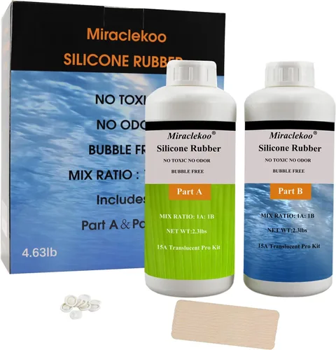 Miniatura 9 de Kit de fabricación de moldes de silicona, goma de silicona líquida, platino 15A, silicona translúcida, silicona para moldes de resina, moldes