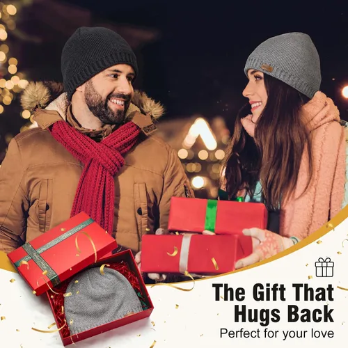 Miniatura 6 de Wmcaps Gorro de invierno con forro polar cálido, gorro de invierno de punto suave para hombres y mujeres