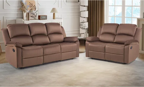 Miniatura 25 de CANMOV Juego de sillas reclinables manuales de 2, sofá individual de tela suave y tapizado para sala de estar y dormitorio, mecanismo reclinable